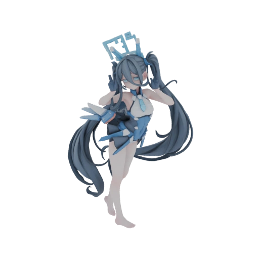 Blue Cybernetic Idol 3D Model