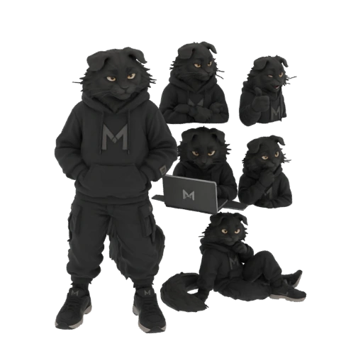 Anthropomorphic Dog Character with Hoodie and Cargo Pants