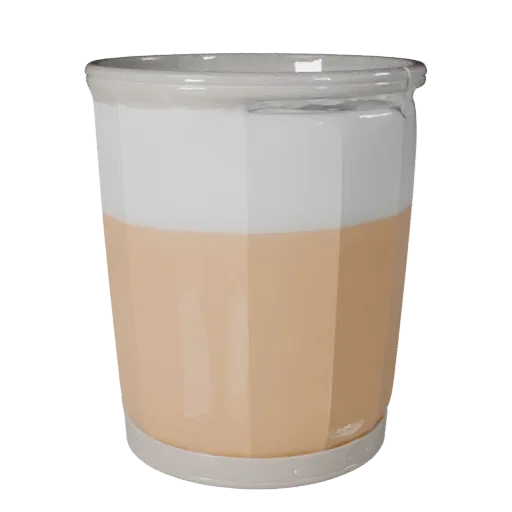 Cafe Juice Glass High Poly 3D model, close-up studio render, showing glass, container shape.