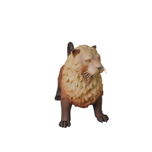 Modelo STL de Leão-Marinho High Poly, vista isométrica, figura animal pronta para impressão com almofadas de bigodes, desliza