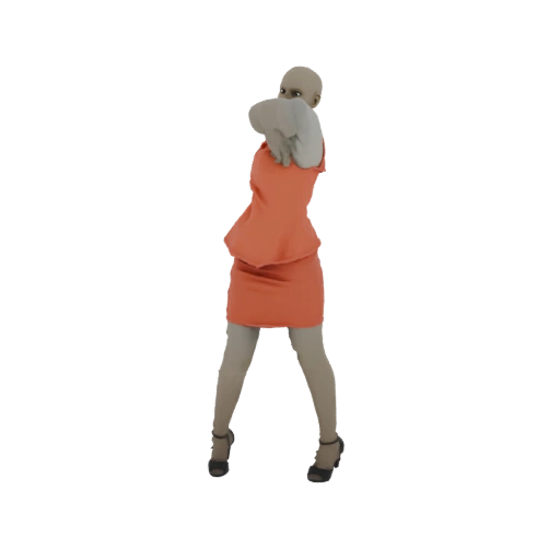 Orange Peplum Dress Model