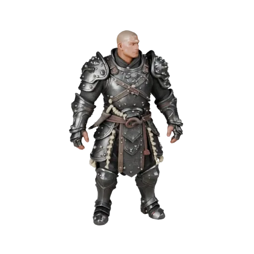 Realistic Armored Monk Character Model - Rigged