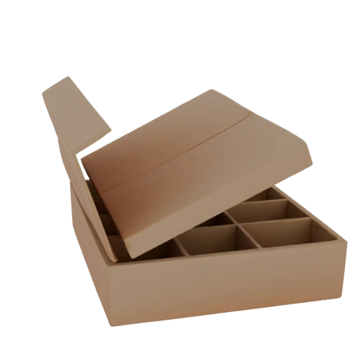 Cardboard box with dividers
