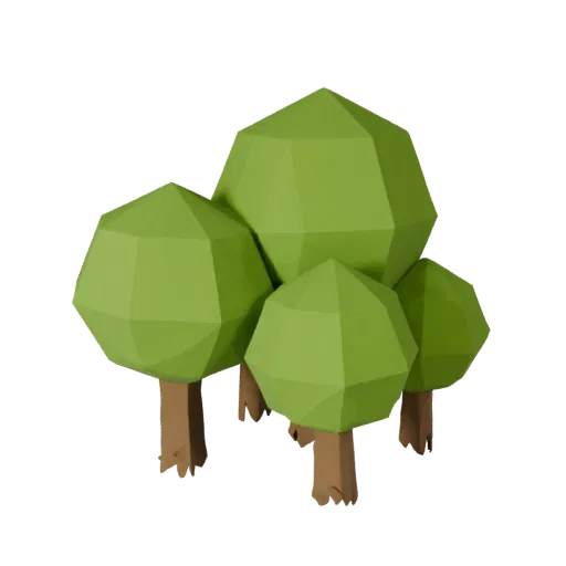 Tall Grass Meadow Patch Low Poly 3D model, game viewport three-quarter view, showing leaf clusters, terrain detail.