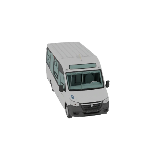 White Minibus Passenger Van 3D Model