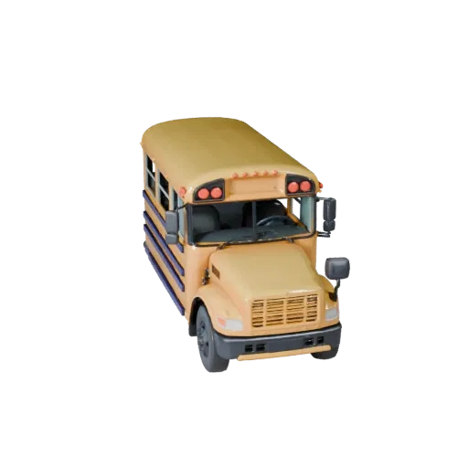 School Bus 3D Model for Blender & Games - Realistic PBR