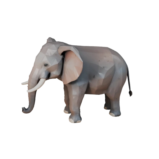 Modelo 3D Elefante Asiático Poligonal Bajo - Asset de Juego para Unity con FBX