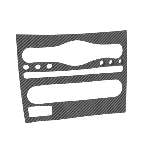 3D model of a carbon fiber dashboard trim kit for a 2006-2011 Honda Civic, showing cutouts for controls.