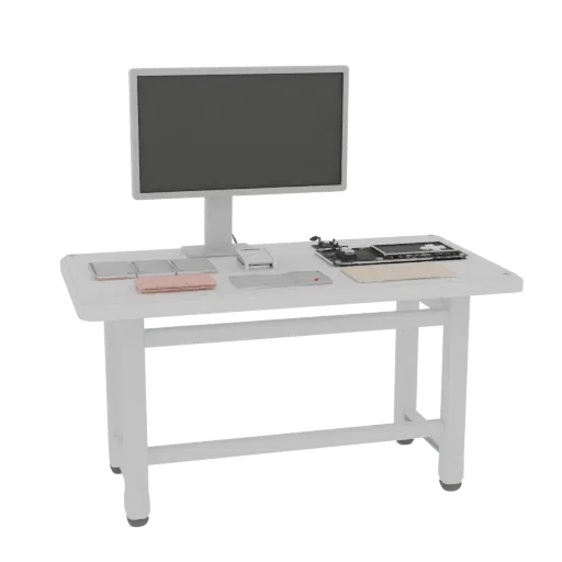 First Aid Training Monitor 3D model, three-quarter front view, AR viewer studio render, showing detail and scale.
