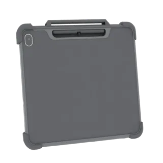 3D model of a minimalist dark gray protective bumper case for an Honor Pad 9 tablet, featuring reinforced corners and an inte
