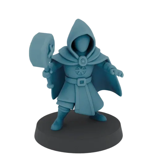 Fantasy Cleric Miniature STL - Attack