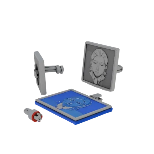 Square Cufflink print ready 3D model, perspective studio render, showing cufflink form, surface, and scale cues.