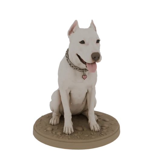Sitting Dogo Argentino Statue