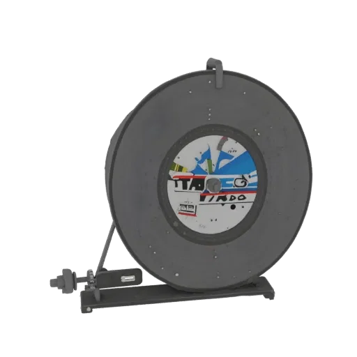 3D model vinyl record stand with a bright decorative element in the center
