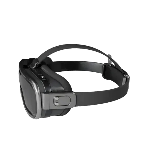 Medical Style Smart Glasses Realistic 3D model, three-quarter studio render, showing silicone, wearable fit.