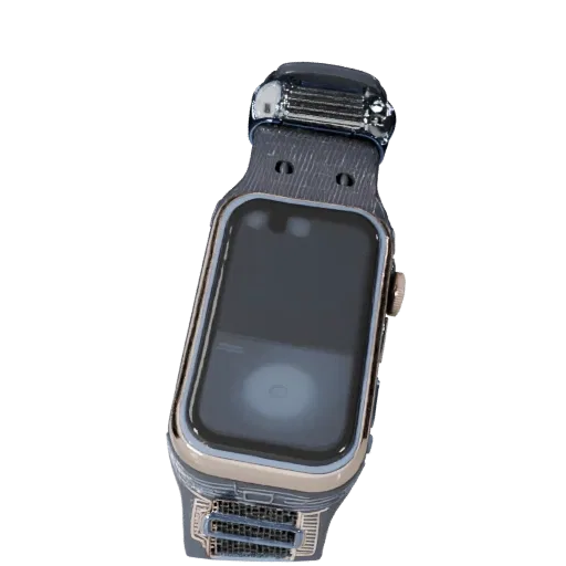Luxury Clip Tracker Product Viz 3D model, three-quarter studio product render, showing silicone, wearable fit.
