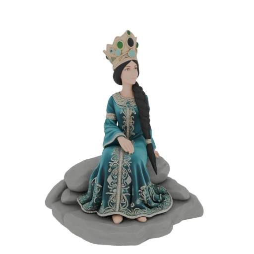 Queen on Rocks Figurine