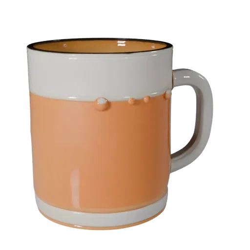 Cold Tea Mug Stylized 3D model, stylized isometric render, showing glass, container shape.