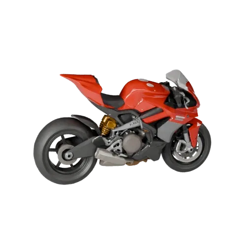 Ducati Inspired Sport Motorcycle 3D Model - Stylized Low