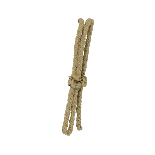 3D model of beige braided cord with knot and two free ends