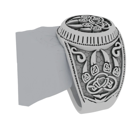 Bear Claw Ring with Celtic Knot