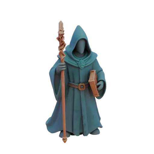 Medieval Wizard Miniature STL - Defensive