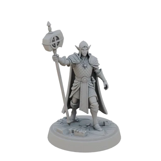 Fantasy Elf Cleric Miniature STL - Victory