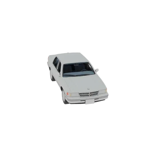 3D model of white 1992 Chevrolet Caprice sedan, front and side view