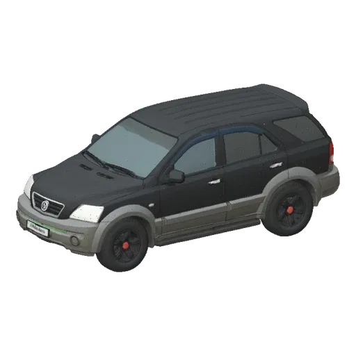 3D model of a dark gray SUV with a light beige lower body, shown from a three-quarter front perspective against a white background.