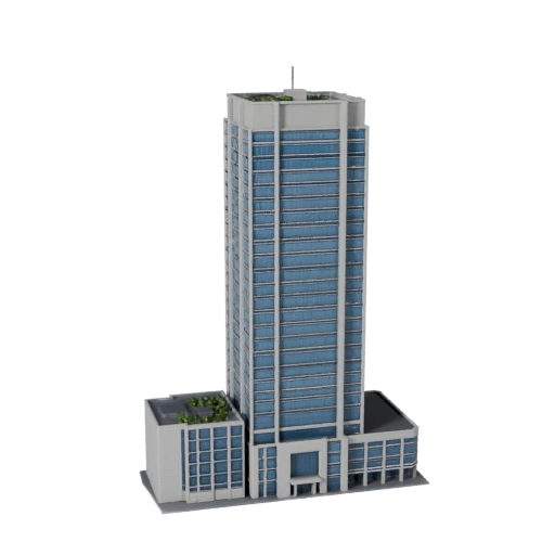 Печатная башня финансового района STL 3D модель - Масштабный актив