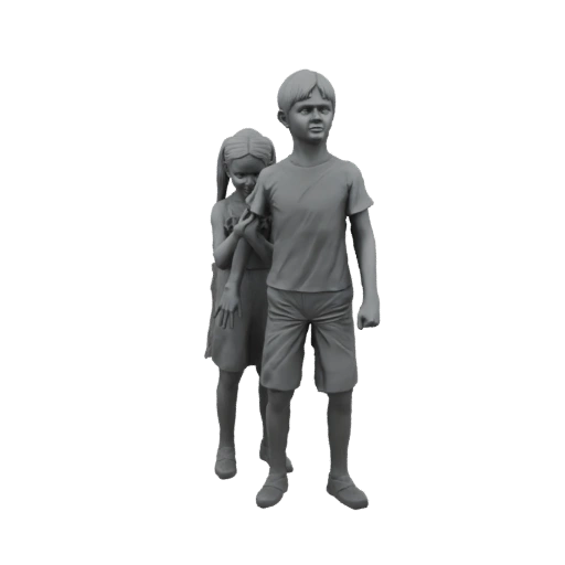 Children Playing Hide and Seek 3D Model