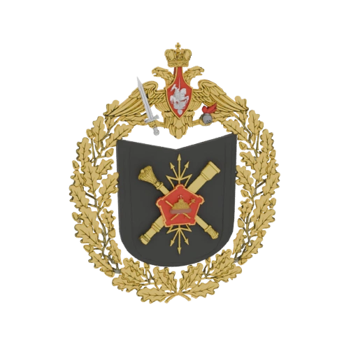 Russian Military Emblem with Oak Wreath and Crossed Arms