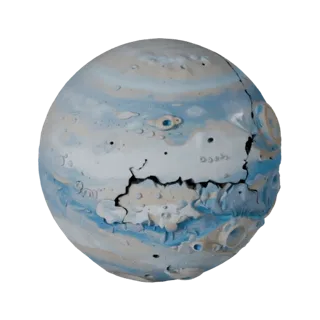 Gasriese Zwergplanet realistisches 3D-Modell, Drei-Viertel-Studio-Render, zeigt Gestein, kugelförmige Körperskala.