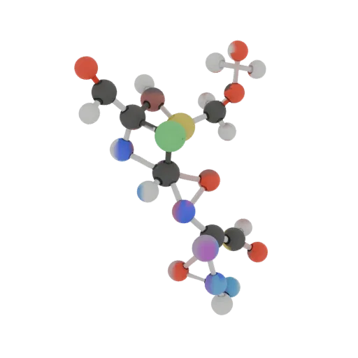 Classroom Protein Chain 3D model, three-quarter front view, AR viewer studio render, showing material detail and scale.