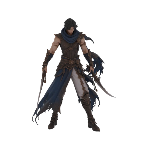 Fantasy Warrior with Scimitars