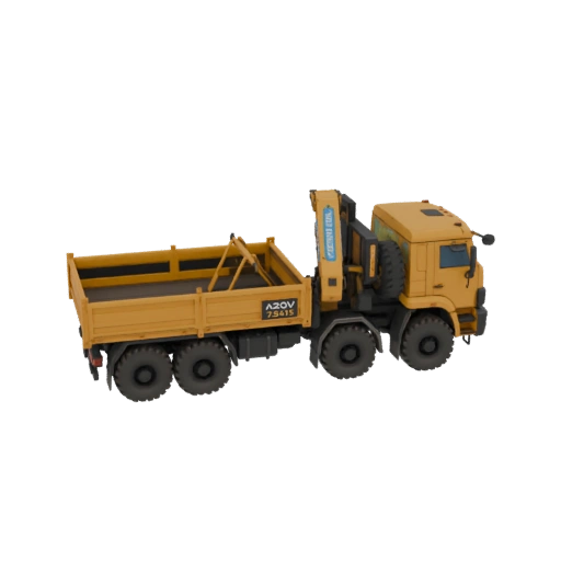 Yellow Crane Truck 3D Model