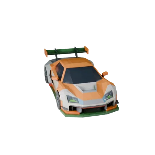 Low Poly Race Car 3D Model for Unity & Unreal PBR Asset