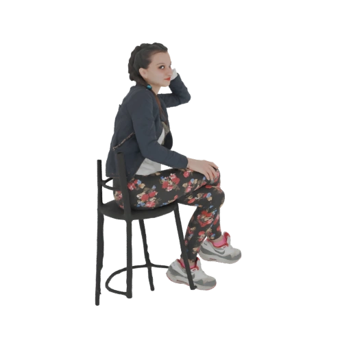 Woman Sitting on a Stool