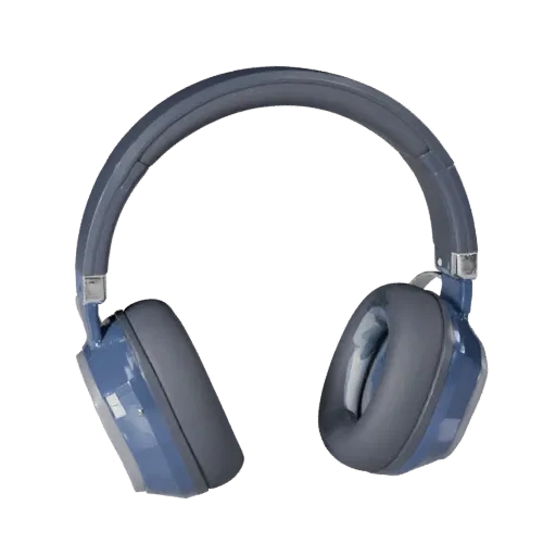 Retro Earbuds Low Poly 3D model, game viewport three-quarter view, showing soft ear pads, wearable scale.