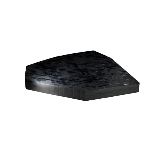 Wet Cave Floor Section Stylized 3D model, stylized isometric environment render, showing layered soil, built remnants.