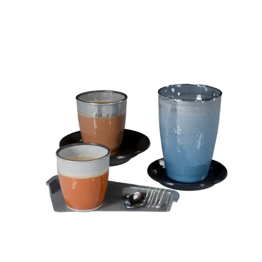 Banquet Tea Service Realistic 3D model, three-quarter studio render, showing ceramic, arranged serving layout.