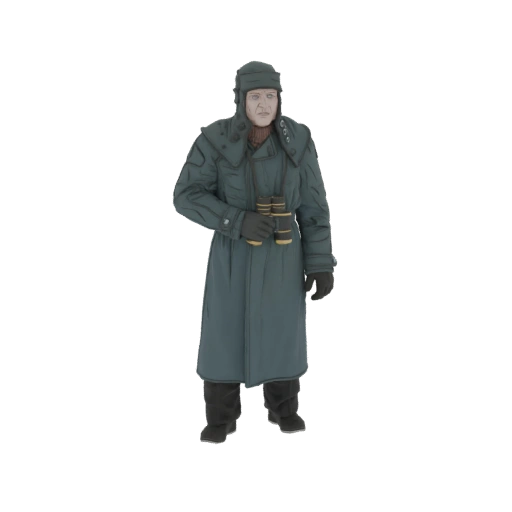 Soviet Military Officer with Binoculars