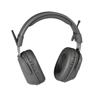 Retro Noise Canceling Headset High Poly 3D model, close-up studio render, showing soft ear pads, wearable scale.