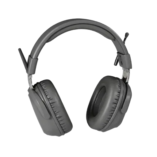 Retro Noise Canceling Headset High Poly 3D model, close-up studio render, showing soft ear pads, wearable scale.