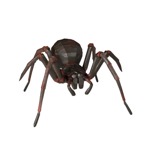 Low Poly Black Widow Spider 3D Model - Unity Game Asset with FBX