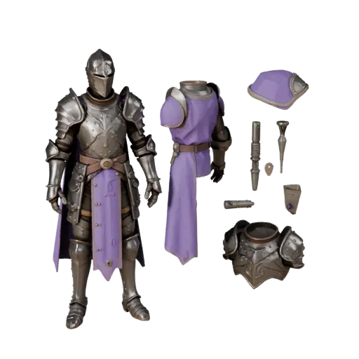 Sci-Fi Armored Knight Character Model - Rigged