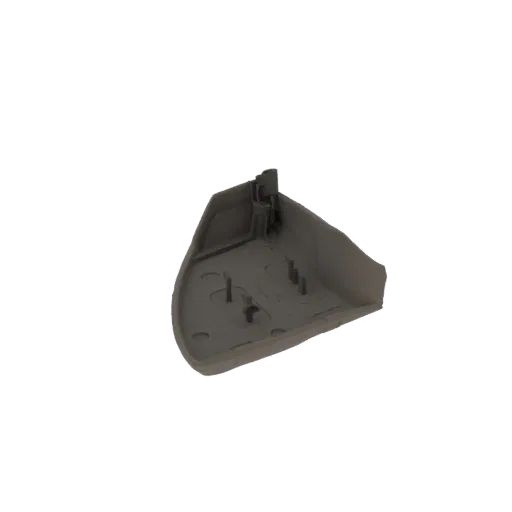 3D model render of a car door panel trim clip, showing its plastic construction and mounting features.