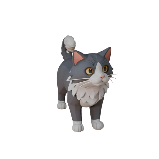 Hohe Poly Persische Katze 3D-Modell - Detailliertes STL-Asset für den Druck