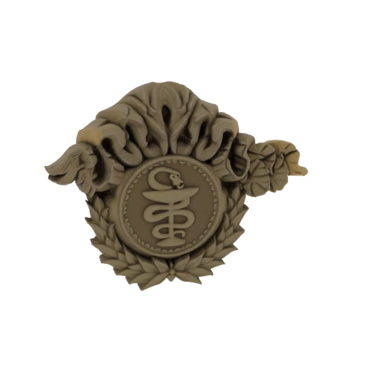 Caduceus Emblem with Laurel Wreath