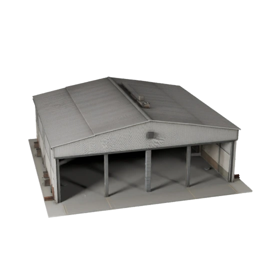 Modèle 3D de hangar d'avion pour Unity - Ressource de jeu pour l'architecture
